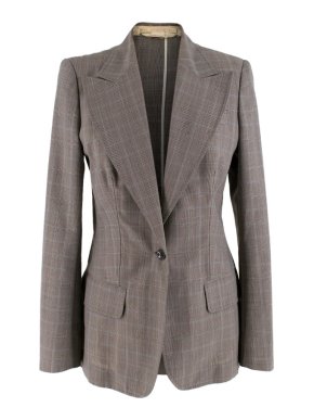 Stella McCartney Grey Glen Plaid Check Blazer
