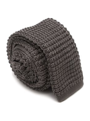 Lanvin Taupe Silk Knit Square Tie