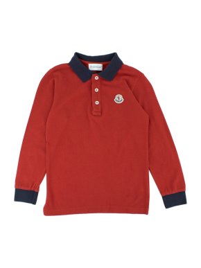Moncler Boy's Red Long-sleeve Polo Shirt