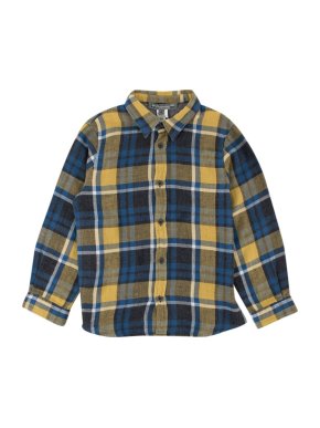 Bonpoint Blue and Yellow Plaid Button-up Top