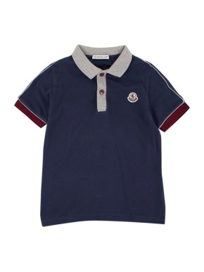 Moncler Boys 6Y Navy Cotton Polo Top
