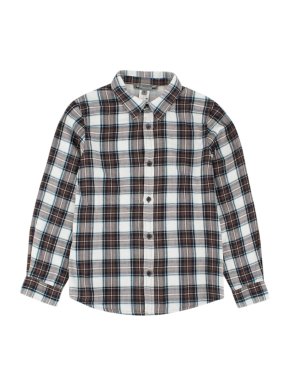 Bonpoint Brown Checkered Boy's Button-up Top
