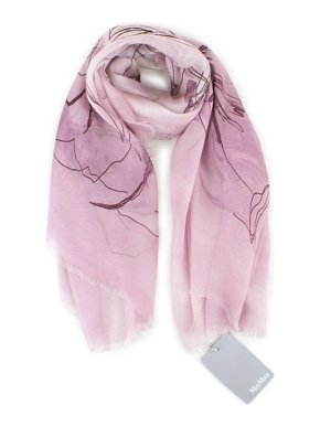 Max Mara Lavender Floral Print Scarf