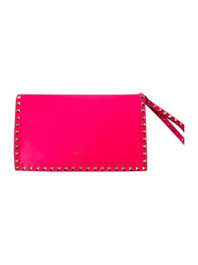 Valentino Garavani Pink Rockstud Clutch