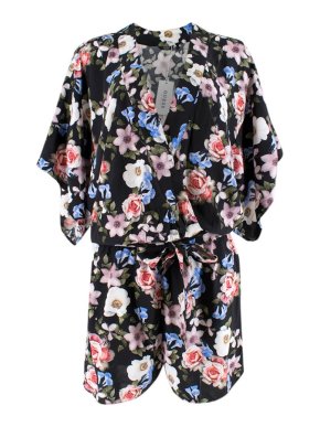 Guess Black Floral Playsuit
