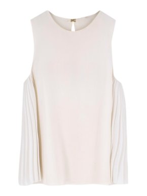 Joseph Silk Blend Pleat Detail Sleeveless Top