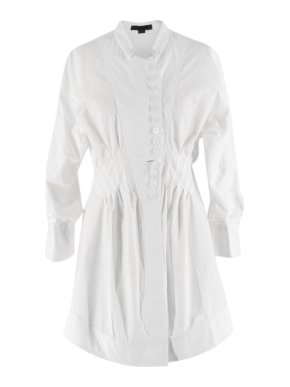 Alexander Wang White Button Down Tunic W/ Mandarin Collar