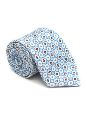 Marzullo Blue & White Pattern Silk Tie