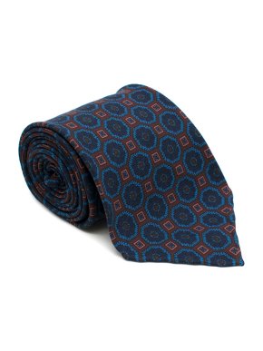 Drake's Silk Blue Printed Tie