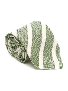 Petranius Silk blend Green Striped Tie