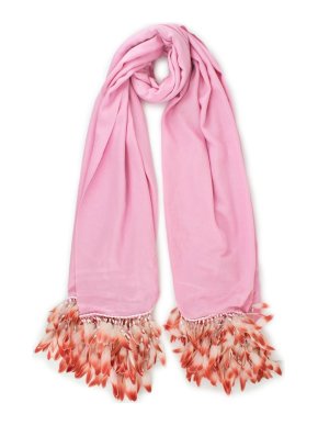 Bespoke Pink Cotton blend Feather Shawl