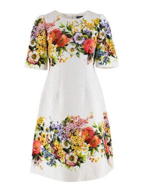 Dolce & Gabbana Jacquard Floral Print Dress