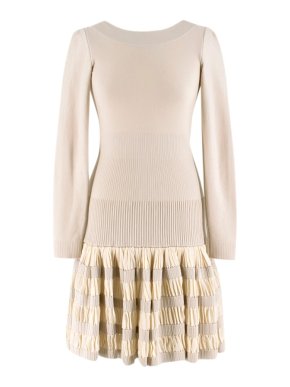 Alaia Ruffle Skirt Wool blend Knit Dress