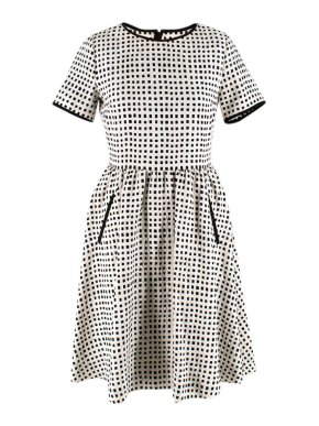 Jason Wu Black & White Brocade Printed Silk Dress