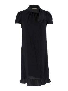 Prada Black Lightweight Crepe de Chine Shift Dress