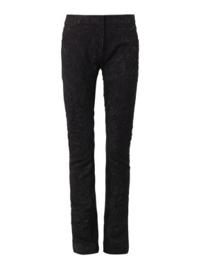 Erdem Black Stina Damask-Brocade Trousers