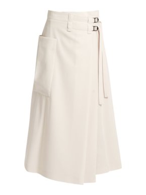 Bottega Veneta Wool Wrap Midi Skirt