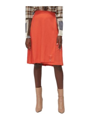 Le Kilt Orange Pleated Wool Skirt