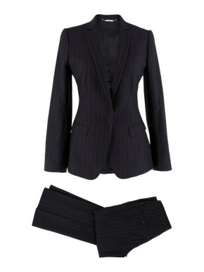 Dolce & Gabbana Grey Pin Striped Wool blend Trouser Suit
