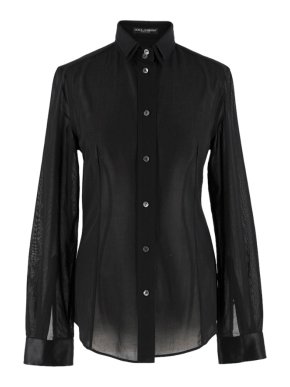 Dolce & Gabbana Black Double-Layered Collar Shirt