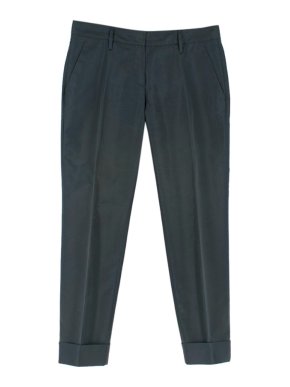 Prada Dark-Green Silk-Blend Taffeta Trousers