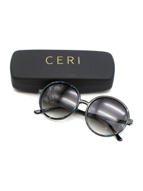 Ceri Black Tortoise Round Sunglasses