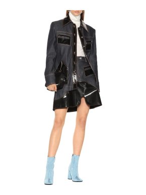 Ellery Vinyl-Panel Denim Jacket