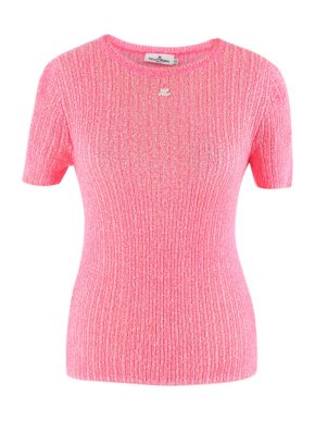 Courreges Neon-Pink Knitted Top