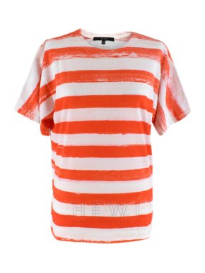 Gucci Red & White Striped Cotton T-shirt