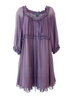 Marc by Marc Jacobs Ruffle-Trimmed Purple Chiffon Dress