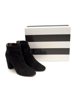 Aquazzura Downtown Black Suede Ankle Boots