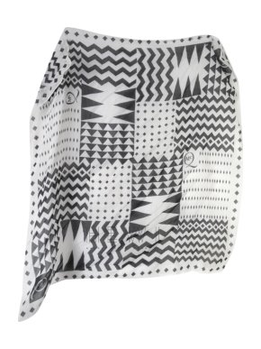 Alexander McQueen Black & White Geometric-Print Scarf