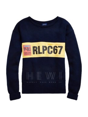 Polo Ralph Lauren Navy & Yellow Crew Neck Jumper