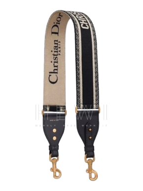 Christian Dior embroidered canvas shoulder strap