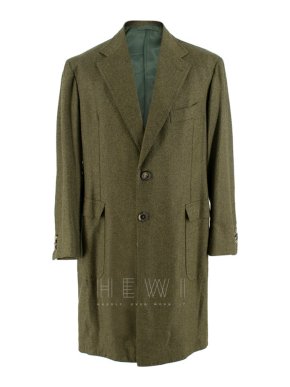 Gennano Solito long green textured coat