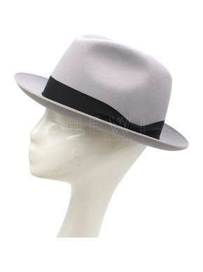 Panizza Hats Grey Wool-Felt Trilby Hat