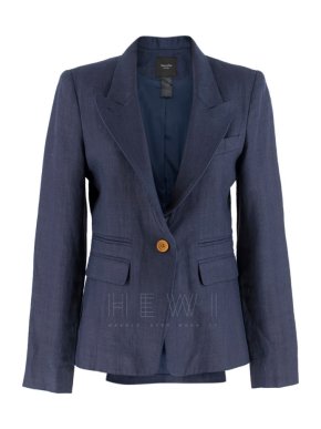 Smythe Navy Blue Blazer W/ White Elbow Patches