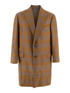 Hardy Amies Wool Check Overcoat