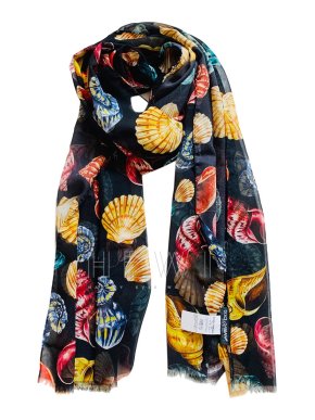 Dolce & Gabbana Seashell Print Silk Scarf