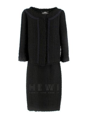 Alberta Ferretti Black Tweed Jacket & Skirt