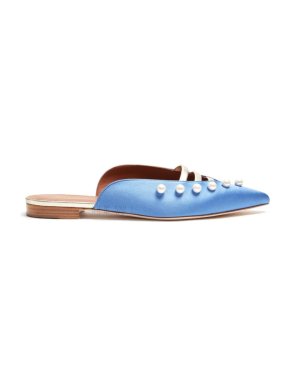 Malone Souliers Zelda Faux-Pearl Embellished Satin Loafers