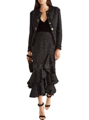 Erdem karina metallic tweed peplum jacket