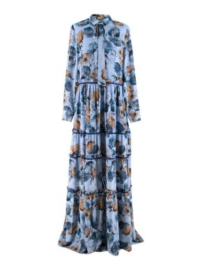 Prose & Poetry Blue & Orange Floral Maxi Dress