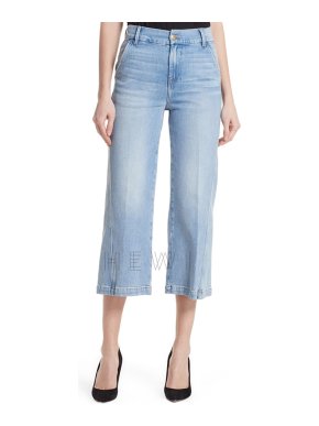 Frame Twist Seam Crop Wide Leg Jeans