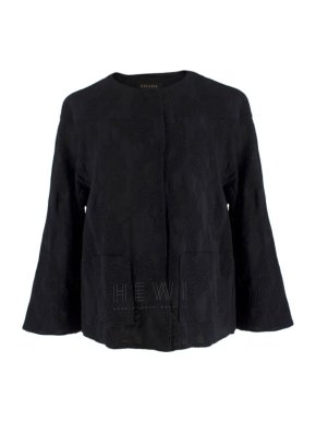 Escada Black Embroidered Silk floral jacket