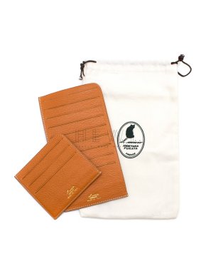 Hidetaka Fukaya Brick orange bespoke Leather Wallet