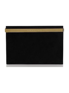 Charlotte Olympia Black Silk Vanity Clutch