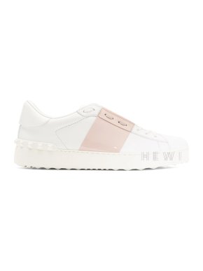 Valentino Garavani White & Pink Open Sneakers