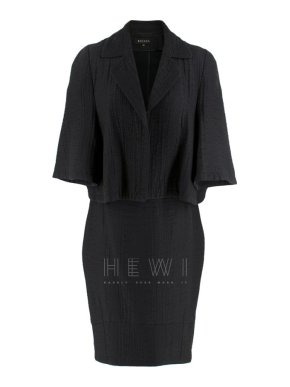 Escada Black Textured Jacket & Skirt