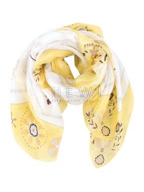 Nina Ricci Yellow & White Floral Print Scarf